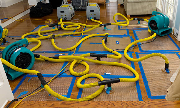 Professional Basement Flood Cleanup technician working in Chandler, OK